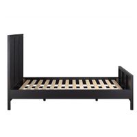 Santorini Hamptons Timber/Rattan Queen Bed Black