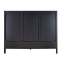Santorini Hamptons Timber/Rattan Queen Bed Black