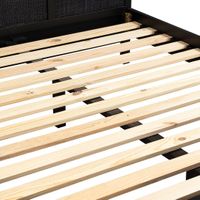 Santorini Hamptons Timber/Rattan Queen Bed Black