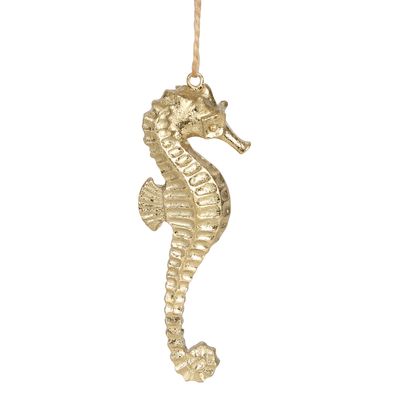 Golden Hanging Seahorse Ornament