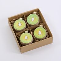 Sugared Kiwi Fruit Decorations - Set of 4