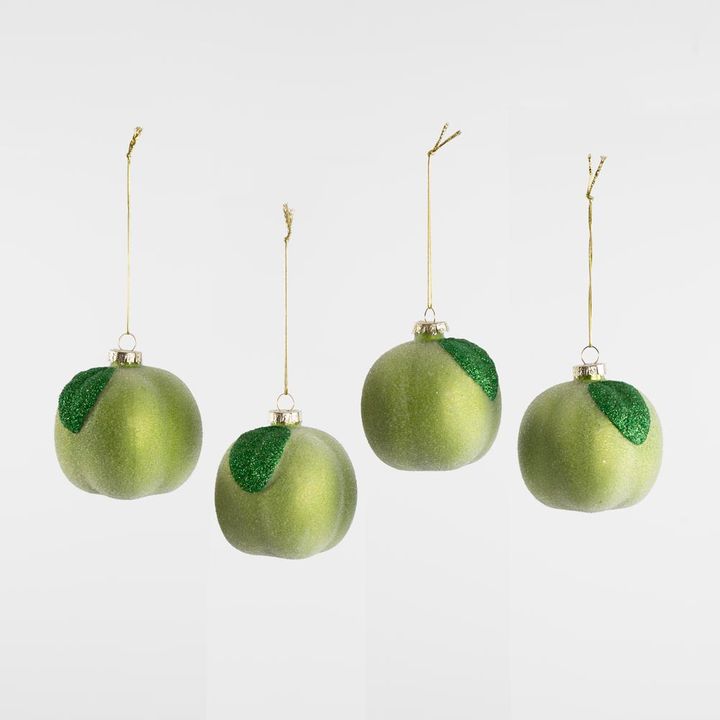 Sugared Apple Decorations - Set of 4