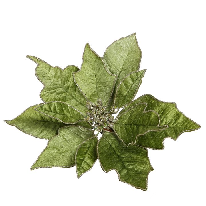 Velve Clip on Poinsettia Green