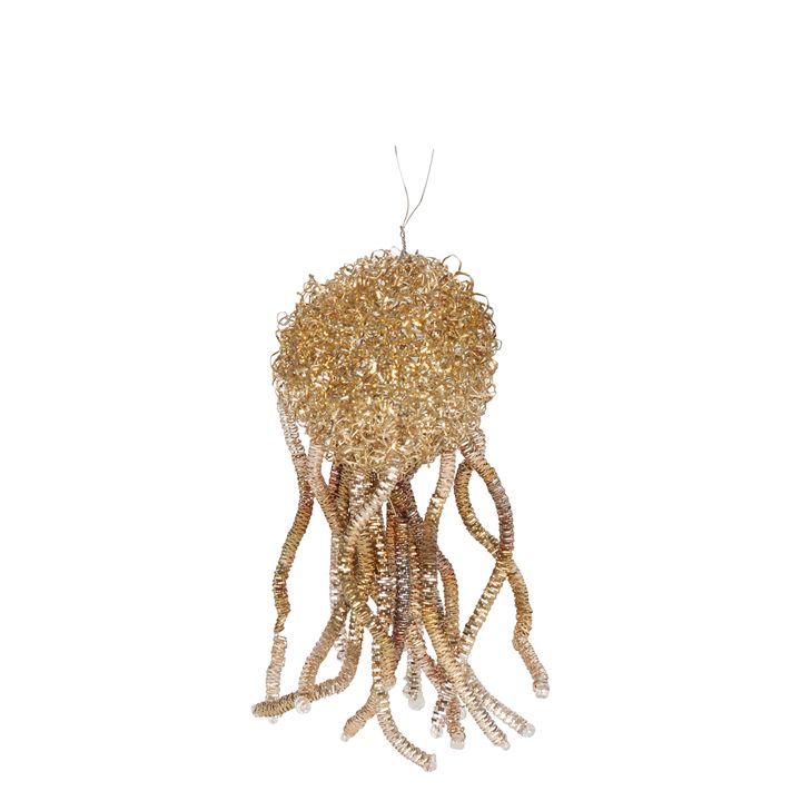 Fuzzy Tassel Hanging Tree Decoration Gold