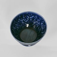 Embossed Footed Enamel Bowl 16cm