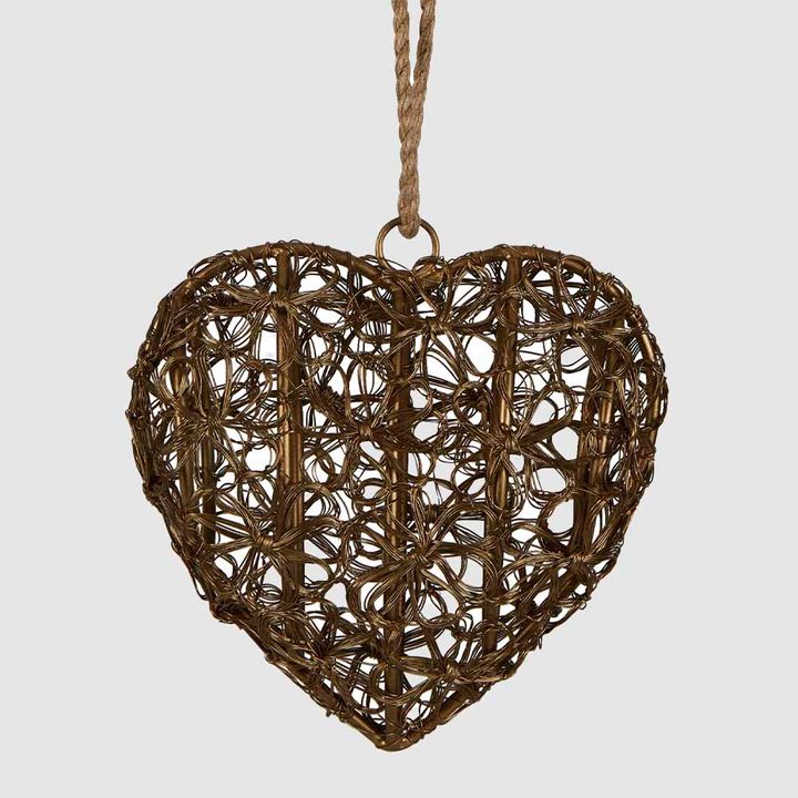 Harper Wire Heart Hanger Gold Small