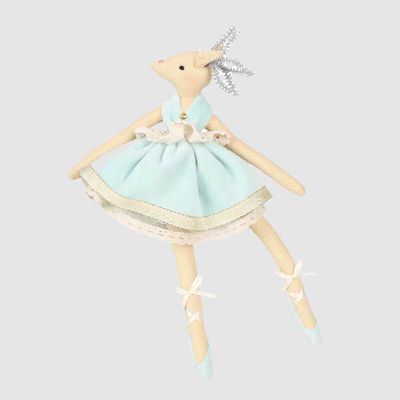 Balmay Large Velvet Hanging Deer Ornament Blue