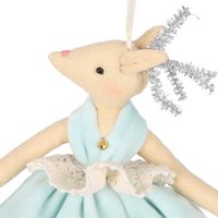 Balmay Large Velvet Hanging Deer Ornament Blue