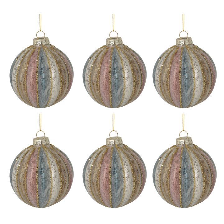 Cimmon Boxed Set of 6 Baubles Champagne