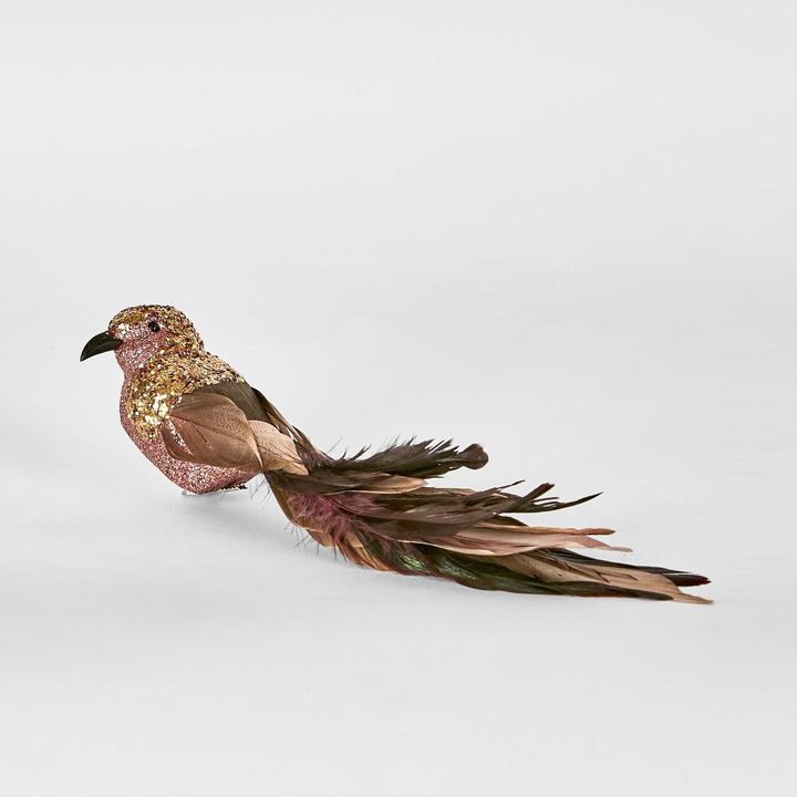 Karash Glitter Clip On Bird Pink