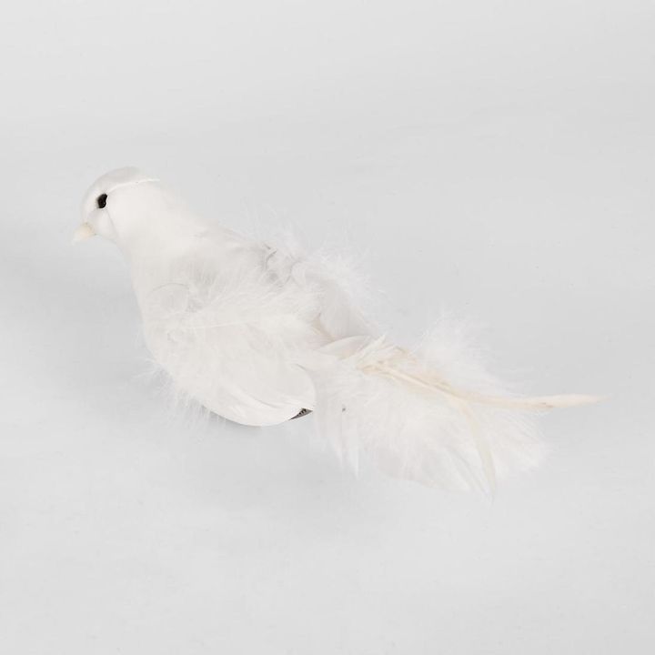 Sante White Clip on Bird (Set of 6)