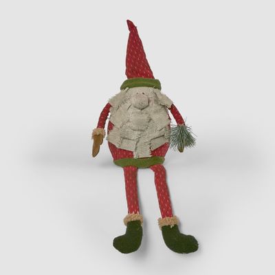 Sitting Santa With Pine Tree