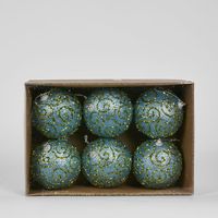 Blue Swirl Baubles (Set of 6)