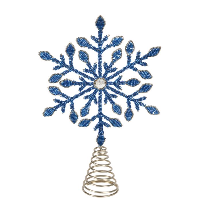 Midnight Beaded Tree Topper Blue