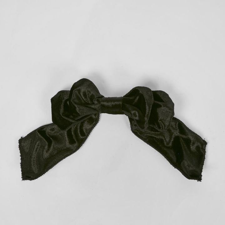 Velvet Clip on Bow SML Black