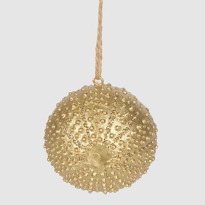Reef Sea Urchin Hanging Tree Decoration Gold