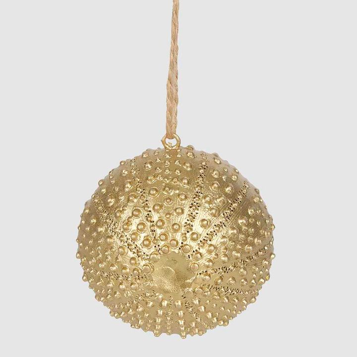 Reef Sea Urchin Hanging Tree Decoration Gold