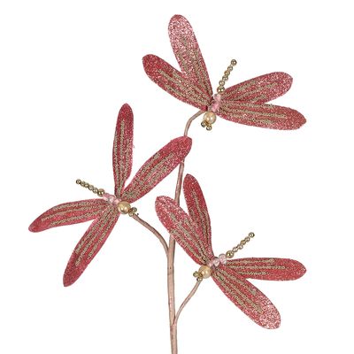 Dragonfly Floral Stem Pink