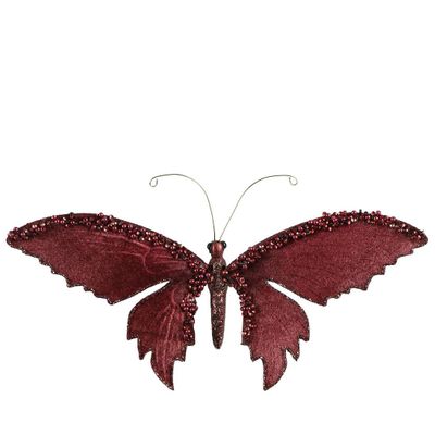 Jamay Velvet Butterfly Burgundy