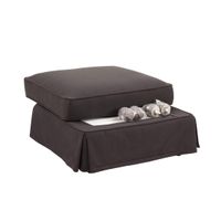 Noosa Hamptons Ottoman Charcoal