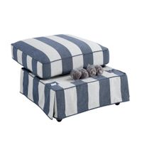 Noosa Hamptons Ottoman Denim/Cream Stripe