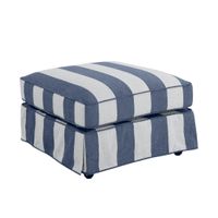 Noosa Hamptons Ottoman Denim/Cream Stripe