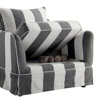 Noosa Hamptons Armchair Grey/Cream Stripe