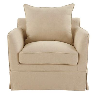Noosa Hamptons Armchair Natural W/Natural Piping