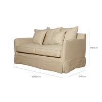 Noosa Hamptons 2 Seat Sofa Beige