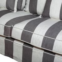 Noosa Hamptons 3 Seat Sofa Grey/Cream Stripe