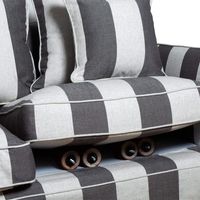 Noosa Hamptons 3 Seat Sofa Grey/Cream Stripe