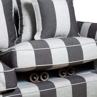 Noosa Hamptons 3 Seat Sofa Grey/Cream Stripe