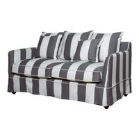 Noosa Hamptons 3 Seat Sofa Grey/Cream Stripe