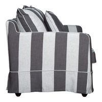 Noosa Hamptons 3 Seat Sofa Grey/Cream Stripe