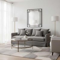 Noosa Hamptons 3 Seat Sofa Grey W/White Piping