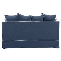 Noosa Hamptons 3 Seat Sofa Navy W/White Piping