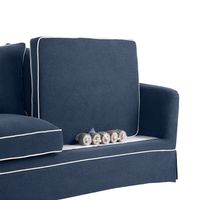 Noosa Hamptons 3 Seat Sofa Navy W/White Piping