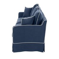 Noosa Hamptons 3 Seat Sofa Navy W/White Piping