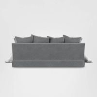 Noosa Hamptons 3 Seat Queen Sofa Bed Grey W/White Piping