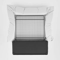 Noosa Hamptons 3 Seat Queen Sofa Bed Grey W/White Piping