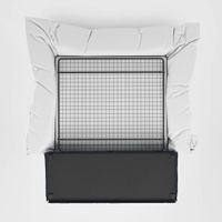 Noosa Hamptons 3 Seat Queen Sofa Bed Navy W/White Piping