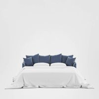 Noosa Hamptons 3 Seat Queen Sofa Bed Navy W/White Piping
