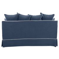 Noosa Hamptons 3 Seat Queen Sofa Bed Navy W/White Piping