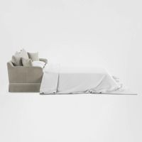 Noosa Hamptons 3 Seat Queen Sofa Bed Natural W/White Piping