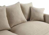 Noosa Hamptons 3 Seat Queen Sofa Bed Natural W/White Piping