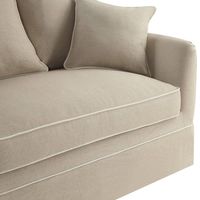 Noosa Hamptons 3 Seat Queen Sofa Bed Natural W/White Piping