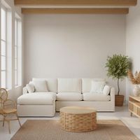 Clovelly 3 Seater Left Chaise Sofa Ivory