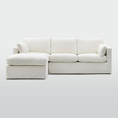 Clovelly 3 Seater Left Chaise Sofa Ivory