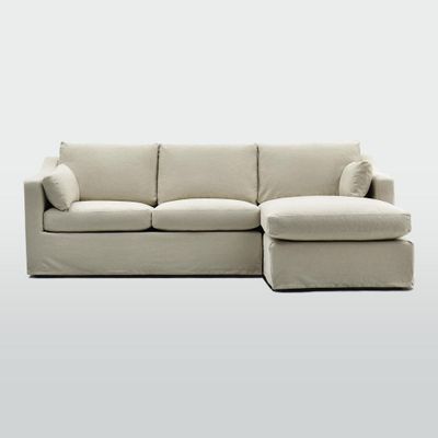 Clovelly 3 Seater Right Chaise Sofa Natural