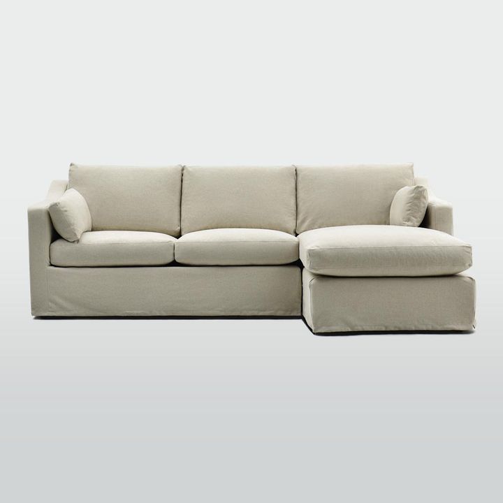 Clovelly 3 Seater Right Chaise Sofa Natural